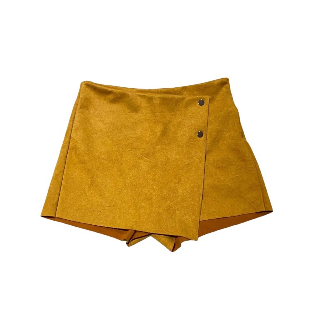 Zara mustard skort faux suede size medium